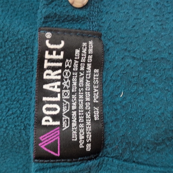 Vintage REI Polartec Teal Fleece Button Down Shirt size XL Perfect For Layering - Picture 4 of 7